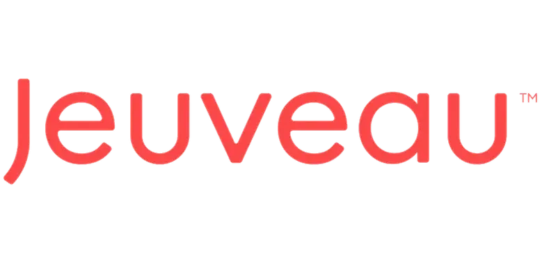 Jeuveau brand logo in red lettering.